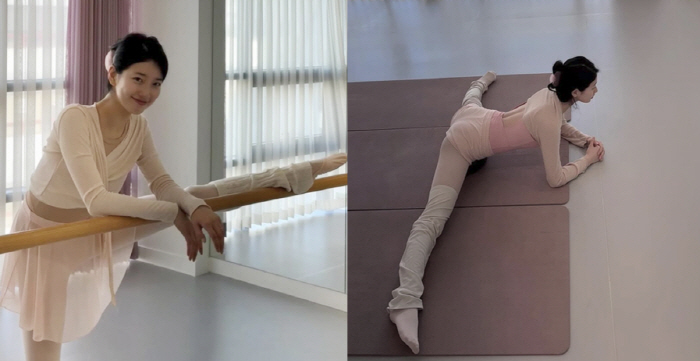 Suzy, you're relaxed even after tearing your legs 180 degrees.the incredible flexibility of ballet
