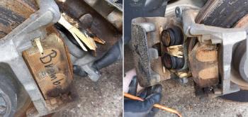 Wood brake pads fitted to auction-bought cars...a criminal act