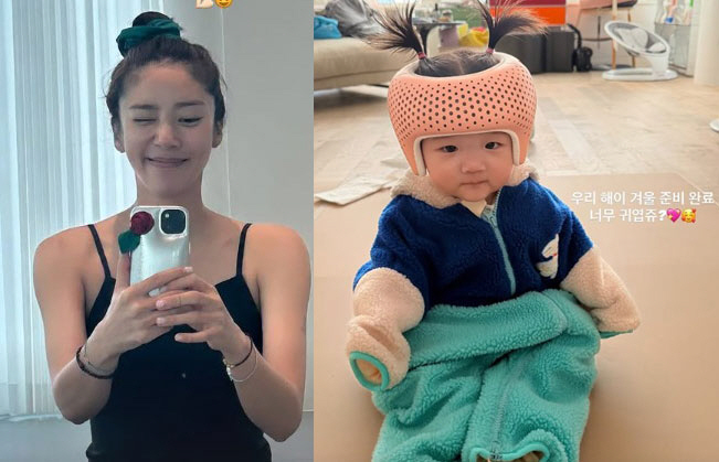 Lee Kyu-hyuk ♥ Son Dam-bi reveals 7-month-old daughter's head or head correction helmet...Cuteness is done