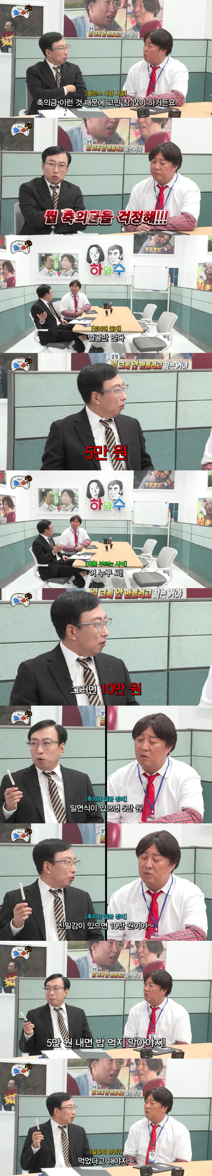 Park Myung-soo revealed the standard of congratulatory money. If you're close, you shouldn't eat if you pay 100,000 won and 50,000 won (Hawasu)