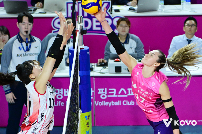 I can't stop Rebecca! Heungkuk Life Insurance cut 1 hour 15 minutes → 30 shut out of the articles of association. 5th place, jump