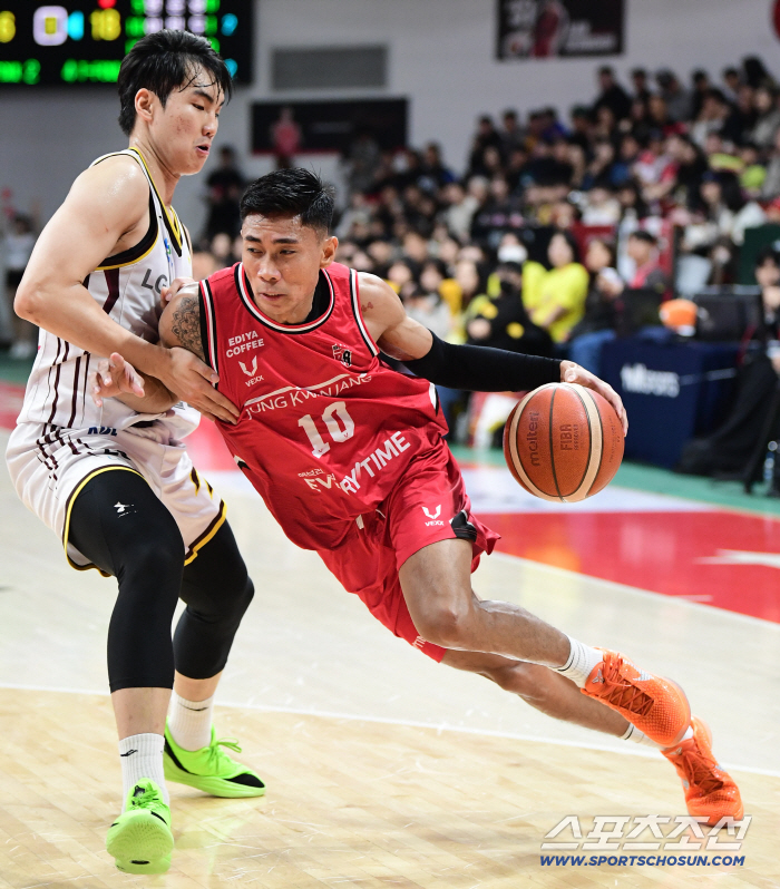  Aban also tries to break through the basket