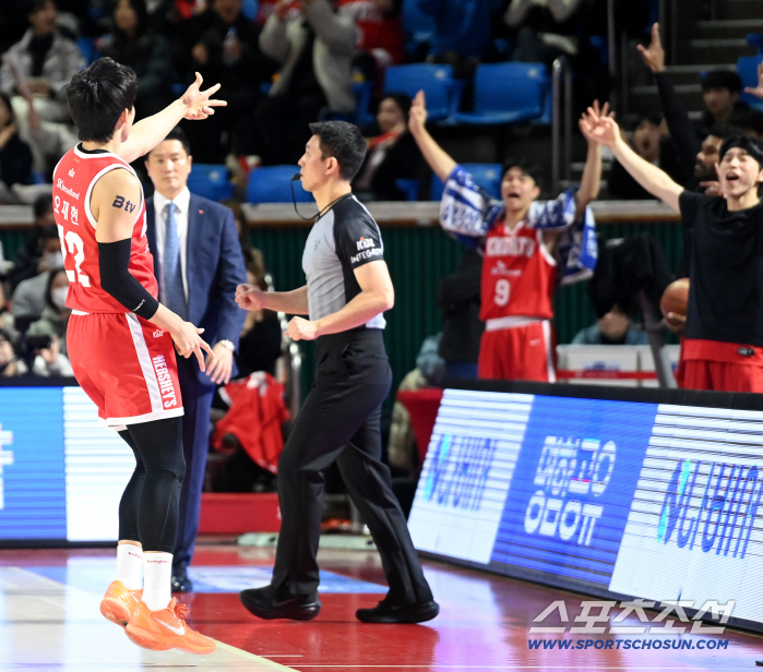  Successful 3-point shot! Oh Jaehyun's cheers