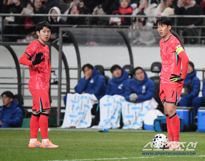  Son Heung-min and Lee Kang-in preparing for a free kick