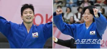 金,, 金메! Men's and women's judo team, Kim Min-seok and Hong Eun-mi, both gold medals! Judo Gold 3 is 2 dong 3 