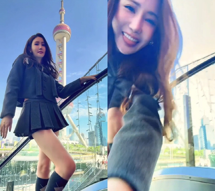 Seven ♥ Lee Da-hae, flapping on the escalator...I'm glad there's no one here