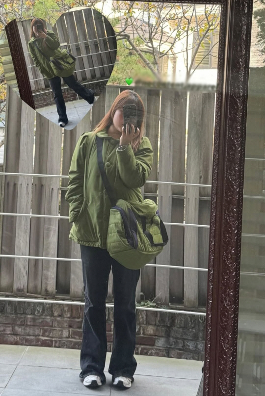 Her body shape has changed a lot after looking at her full-length selfies without correction