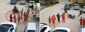 Six inmates escaped shooting in front of the courthouse...Who is the beautiful woman who handed over the pistol?