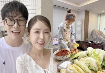 Moonwon ♥ Shinji, the amount of kimchi she made herself is amazing..a proud bride-to-be
