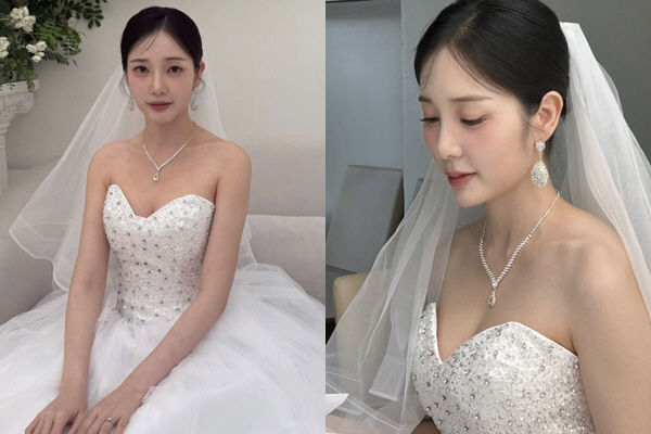 Yoon Chae-kyung, who is rumored to be dating Lee Yong-dae, wore a wedding dress