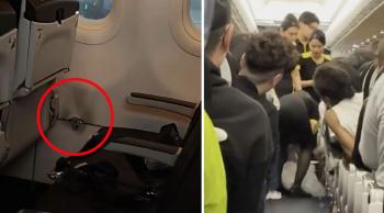 In-flight auxiliary batteries are also on fire, soot on the wall...I didn't know until after landing