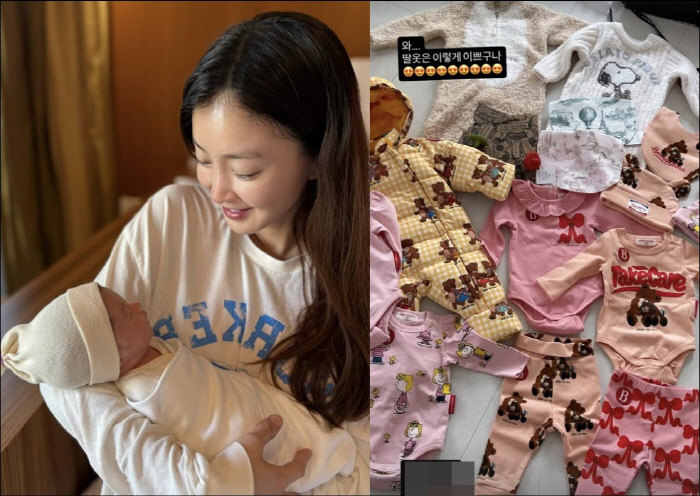 Lee Si-young's second childbirth after divorcing is a gift. Your daughter's clothes are this pretty