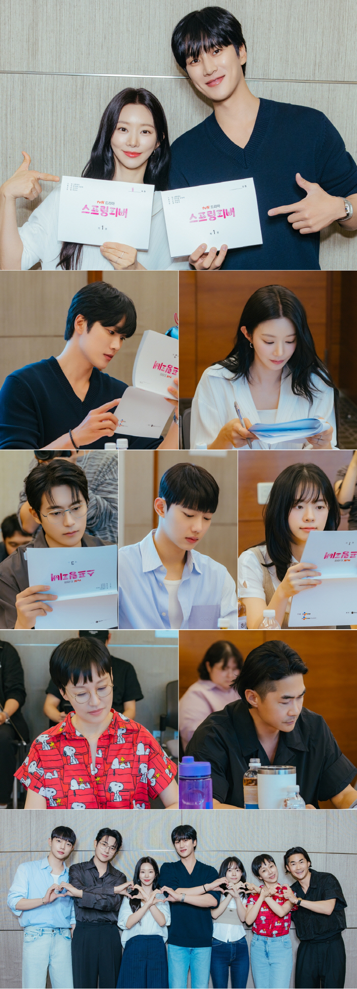 tvN’s 2026 Rom-Com ‘Spring Fever’ Unveils Script Reading With Ahn Bo-Hyun and Lee Joobeen