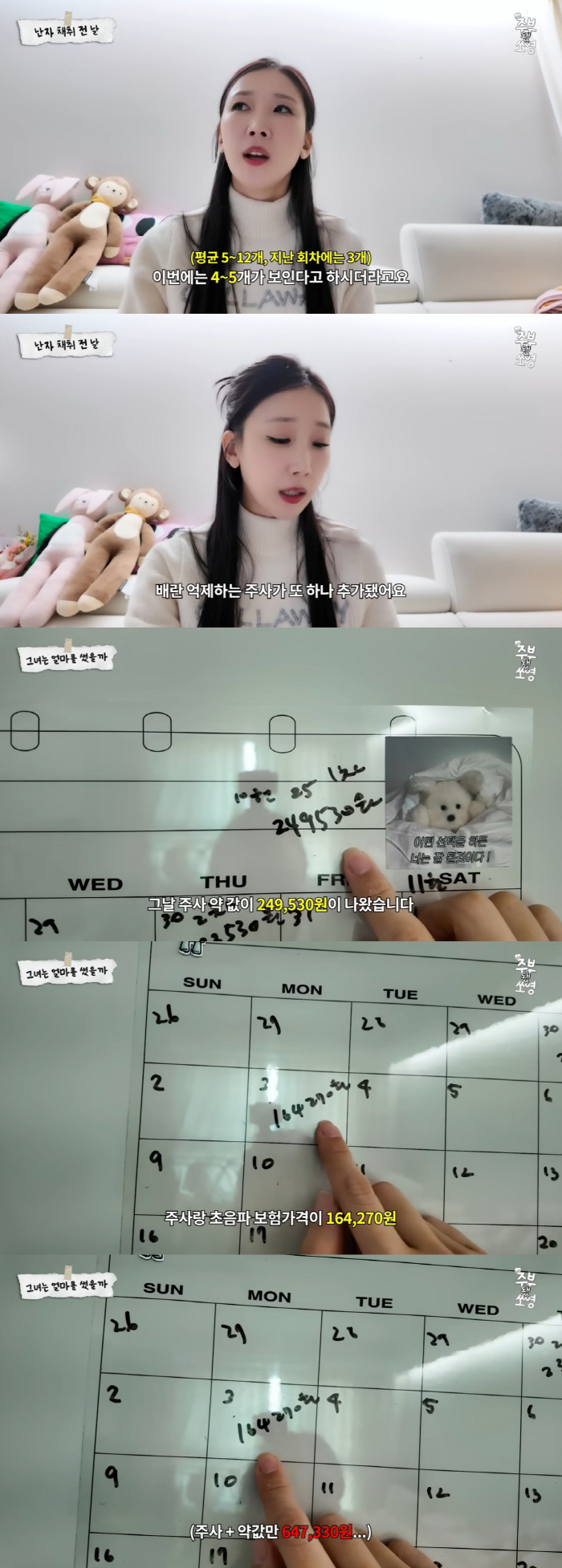 Park So-young, the latest injection  drug price is 650,000 won for the in vitro procedure. It's no joke