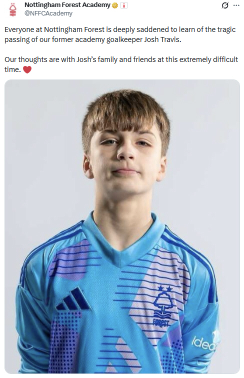You were a very good goalkeeper, 15-year-old GK from EPL Youth, sad obituary, and the club cried too